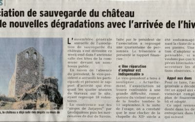 Article Dauphiné Libéré du  08 11 2016