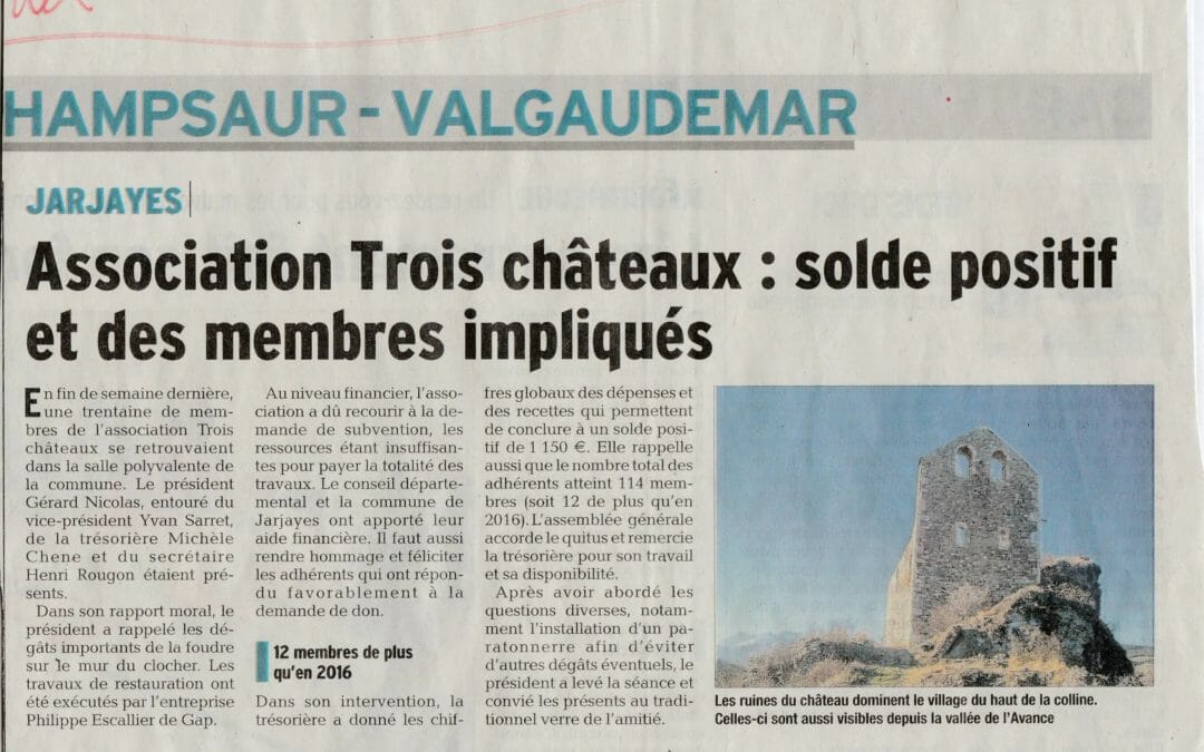 Article Dauphiné Libéré du 26 10 2017