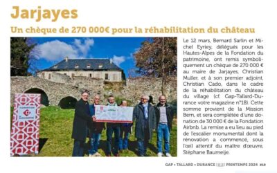 Article du magazine de la Communauté d’Agglo Gap-Tallard-Durance d’avril 2024