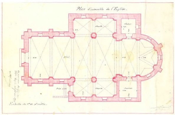 Plan église St Thomas Jarjayes (archives privées Ass Trois Châteaux) 4