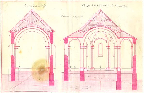 Plan église St Thomas Jarjayes (archives privées Ass Trois Châteaux) 2