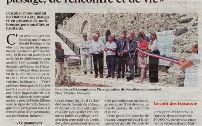 Inauguration de l’escalier monumental du château : Article du Dauphiné Libéré du 27 06 2026